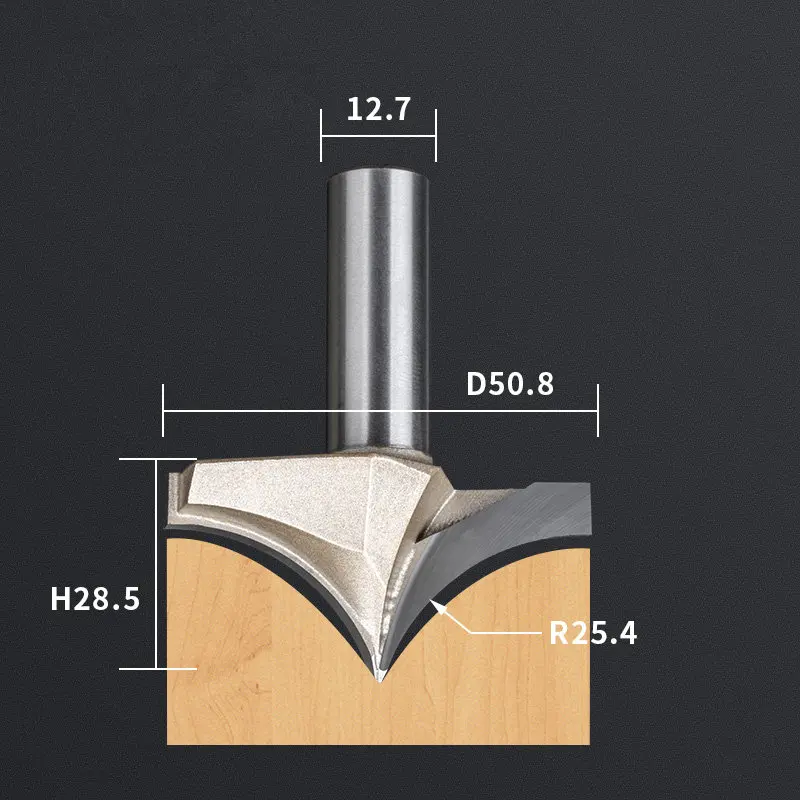 12,7 мм shank-1PCS, станок с ЧПУ деревообрабатывающий фрезерный станок, вольфрамовая твердосплавная Концевая фреза, NeedleNose Гравировальный Бит, МДФ, Деревянный инструмент - Длина режущей кромки: JZD12.7x50.8