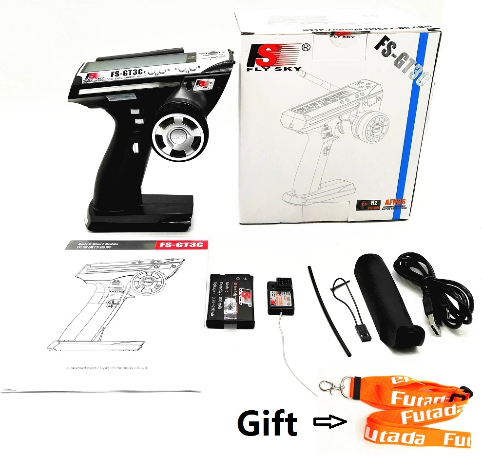2.4Ghz 3 Channel GT3 Radio System Transmitter w// Receiver for RC Car Boat