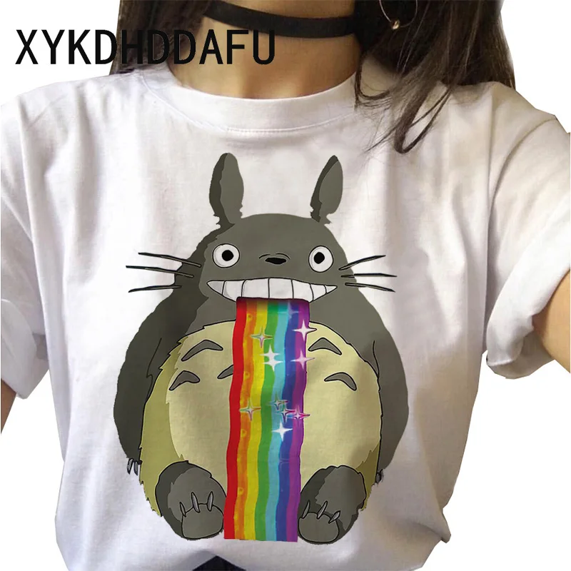 Totoro T Shirt Women Kawaii Studio Ghibli Harajuku Tshirt Summer Clothes Cute Female ulzzang T-shirt Top Tee japanese Print