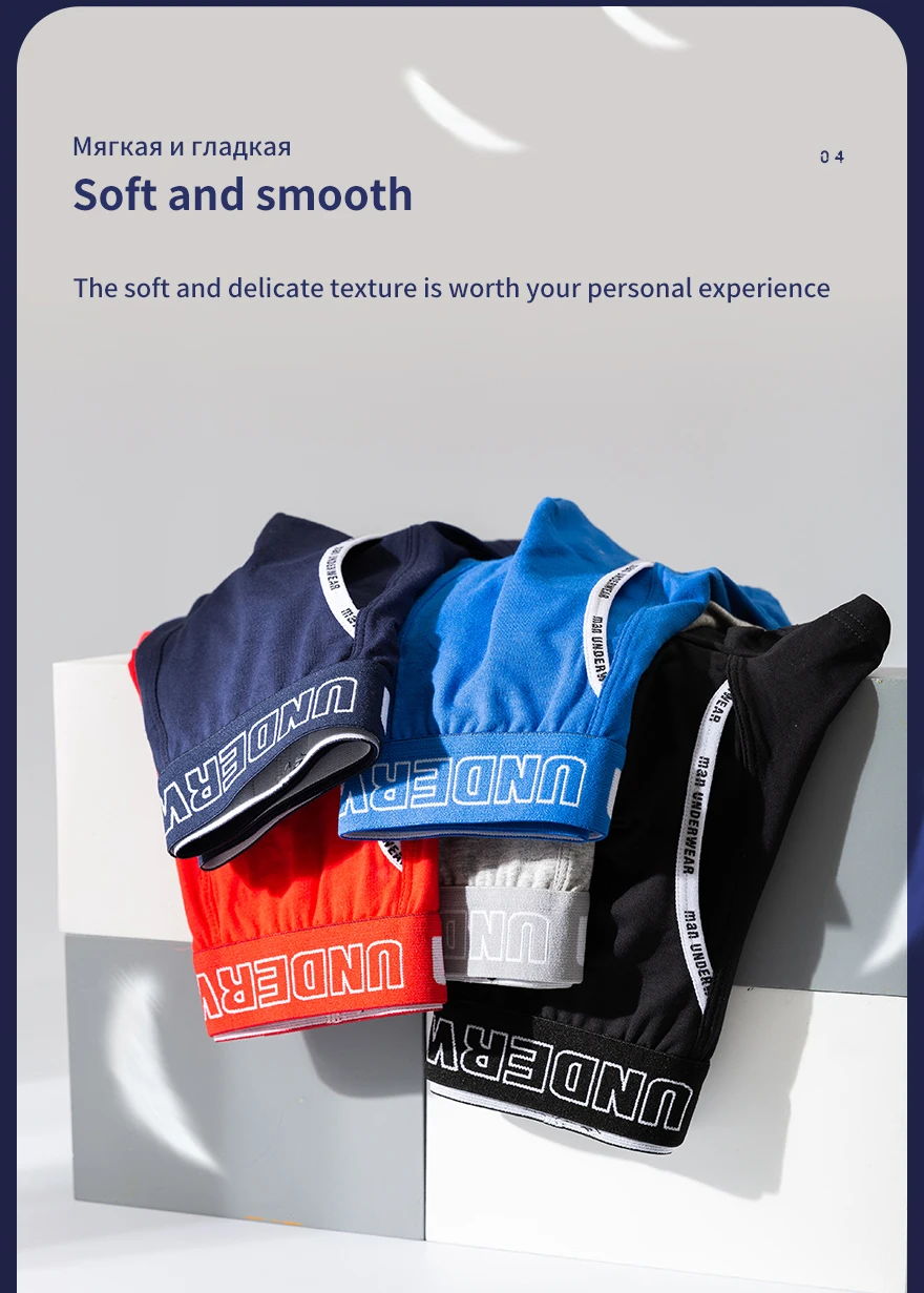 Sousvêtement,Boxer en coton pour hommes, sous vêtement masculin pur, short couleur unie