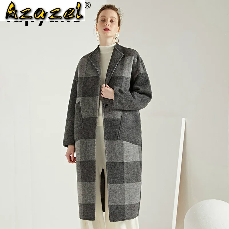 

100% Wool Coat Female Spring Autumn Jacket Women Clothes 2020 Korean Vintage Long Coats and Jackets Casaco Feminino ZT2237