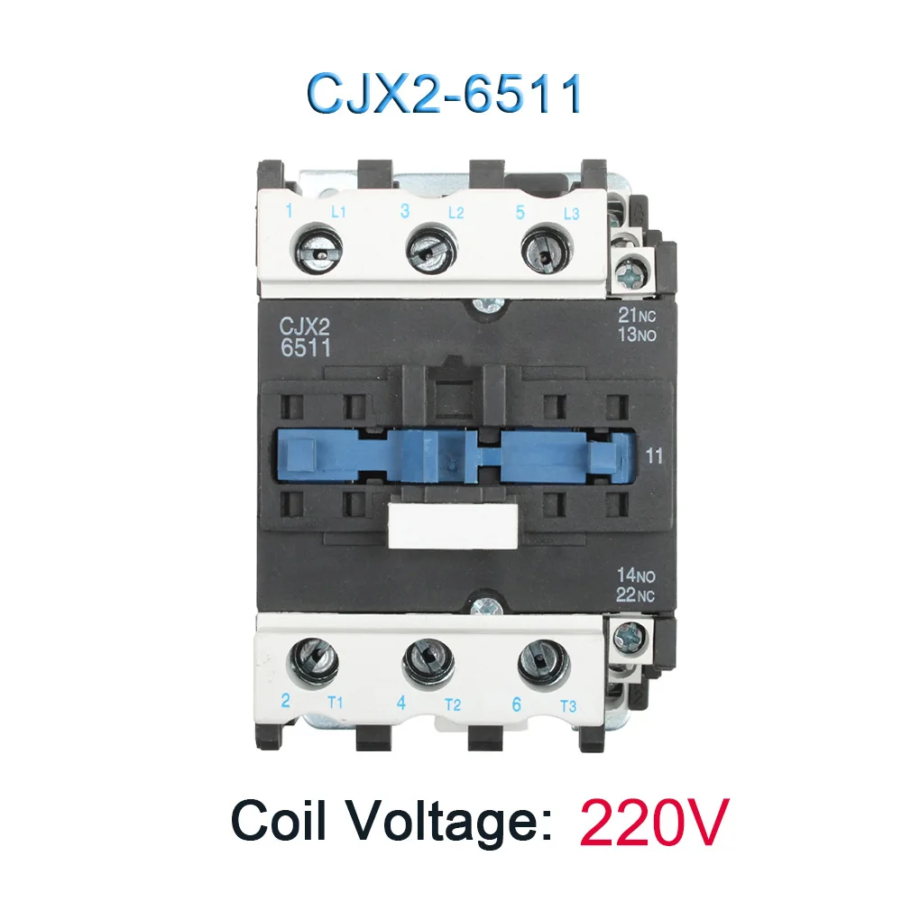 Двигатель реле стартера CJX2-40/50/65/8011 контактор переменного тока 12A Напряжение LC1-D 24V 220V 380V 12V LC1 контактор переменного тока 50/60HZ - Цвет: CJX2-6511 220V
