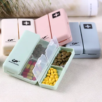 

Mini Plastic Pill Box Health Pills Storage Boxes Portable Medicine Case Elderly Family First Aid Kit Home Storage Organization
