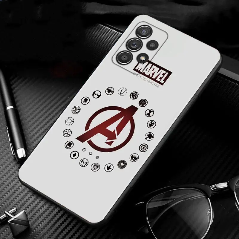Phone Case For Samsung Galaxy A51 A12 A21s A71 A52 A31 A32 A02s A72 A11 A41 A22 A01 A51 A02 F42 Shell Marvel Logo Avengers Heros