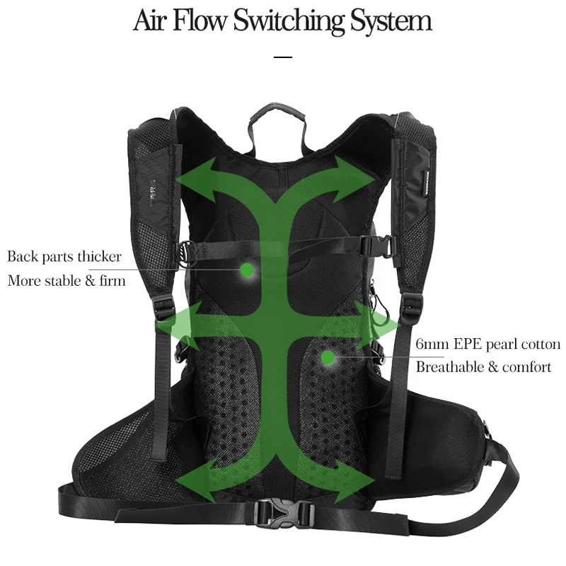Flash Deal ROCKBROS Cycling Backpack Bicycle Rainproof Sport Bags Camping Outdoor Traveling Hiking Bags Breathable High Capacity Backpack 1