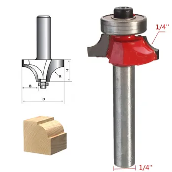 

1Pcs Round Over Beading Edging Router Bit 1/4" Radius 1/4" Shank Woodworking Tool Milling Cutter Solid Hardened Steel