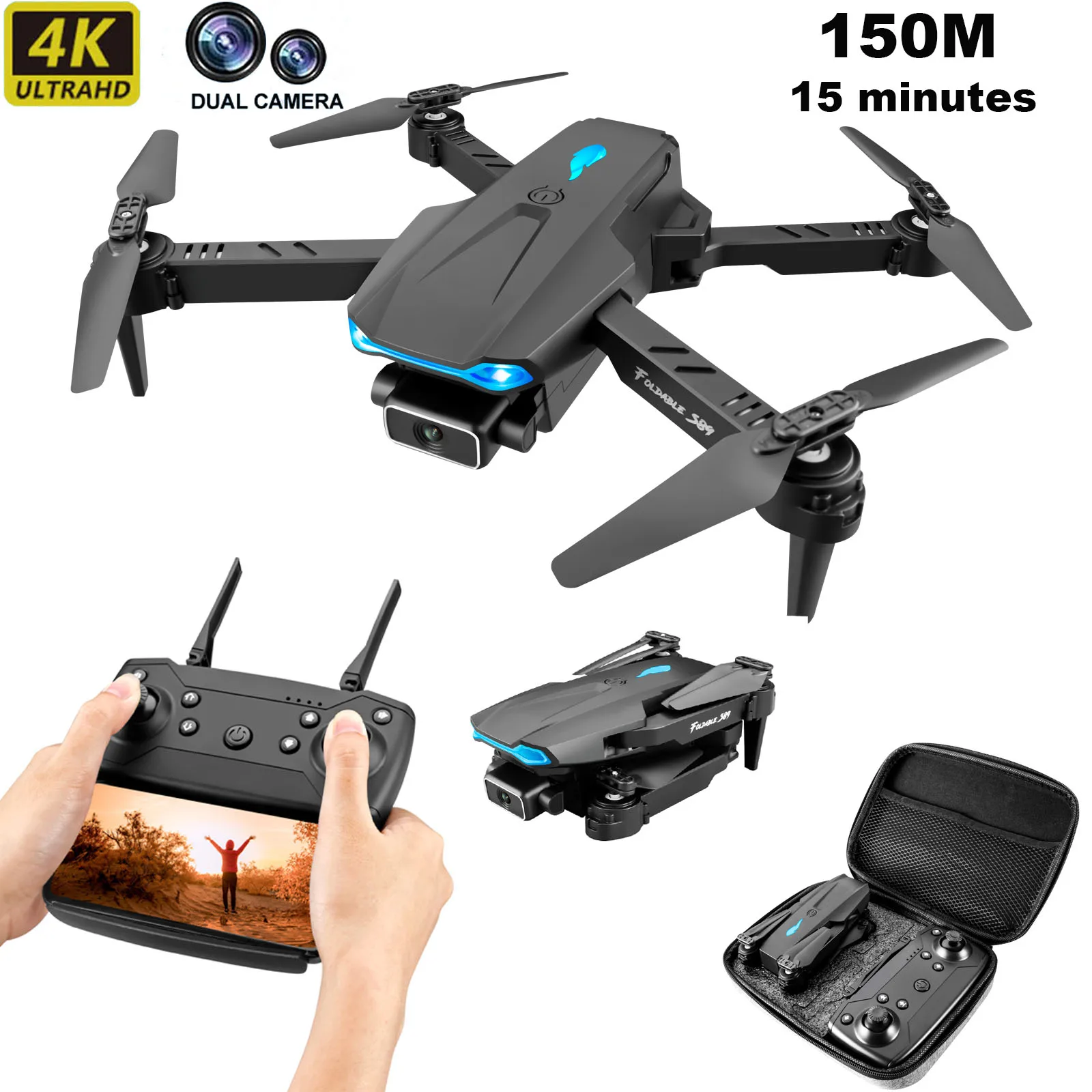 Дрон складной с двойной камерой 4K Pro HD Wi-Fi Fpv | Игрушки и хобби
