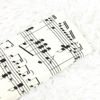 

half meter 100% cotton brocade elastic fabric with musical note print, handmade DIY garment dress cloth CR-457