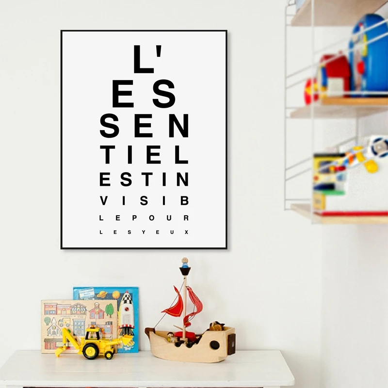 Little Prince French Quotes Stampe Su Tela E Poster , Le Petit Prince Affiche Citation Art Painting Picture Kids Room Decor