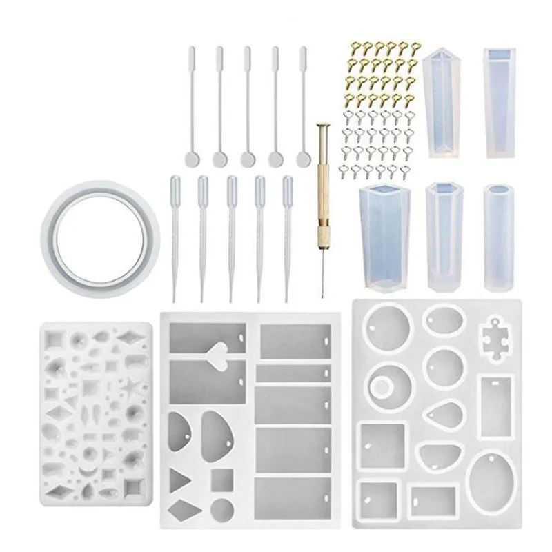 1 Set Epoxy Resin Kit Jewelry Casting Tools DIY Handmade Crafts Gifts Necklace Bangle Making Findings Silicone Mold | Дом и сад