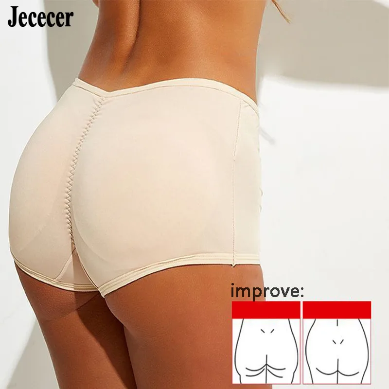 Black Nude Fake Ass Butt Lift Hip Push Up Underwear Briefs Panties Size S-3XL