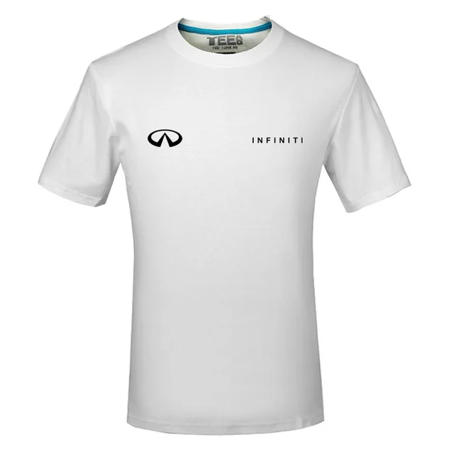 Летние хлопковые футболки Infiniti с логотипом футболки короткий рукав Slim Fit Модные Топы И Футболки Мужская одежда f
