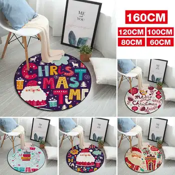 

Christmas Creative Round Mat Home Carpets Thicken Soft Rugs For Living Room Bedroom Kids Room Non-Slip Play Mat Round Mat Carpet