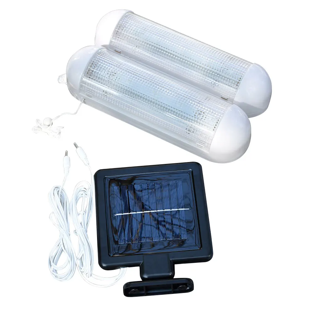 2Pcs LED Solar Powered Pull Wire Switch Lights Outdoor Lamps Lighting 2W