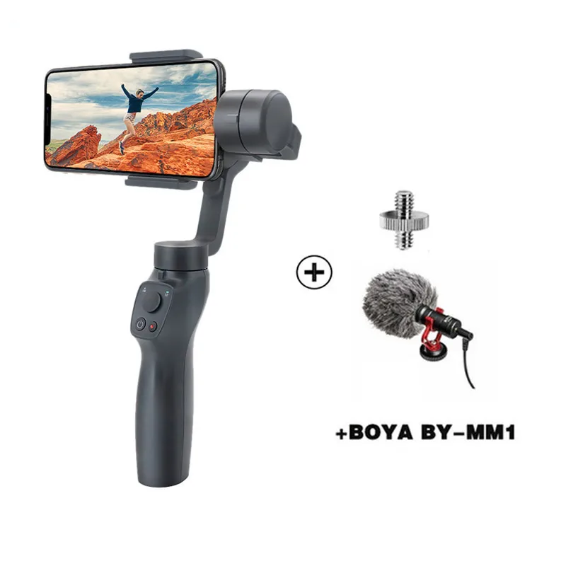 Beyondsky Eyemind 2 смартфон ручной карданный 3-осевой стабилизатор для iPhone 8 X samsung экшн Камера VS Zhiyun Smooth 4 Осмо 2 - Цвет: w Boya MM1 Microphon