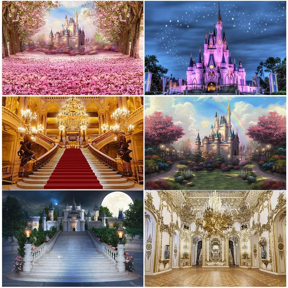 Castle Palace Photography Backdrop Girls Princess Birthday Photo Background Newborn Kids Portrait For Studio | Электроника
