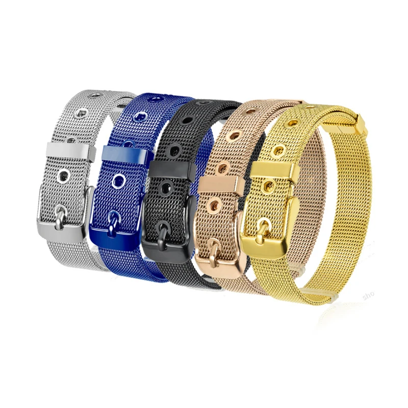 Bracelet Jewelry Stainless Steel Bracelet for Men Resin Mesh Armband Bangles Slide Charms for Jewelry Making Rose Black Blue Color Women Bracelet