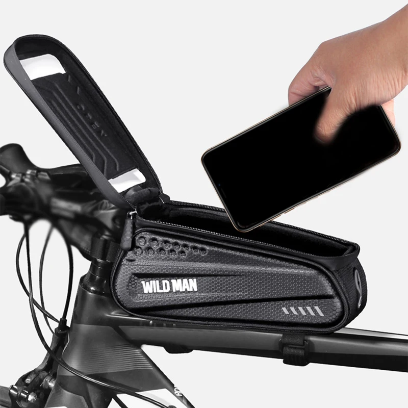 

Hard Shell Bicycle Front Tube Bag Case Bike Cell Phone Touch Screen GPS Holder
