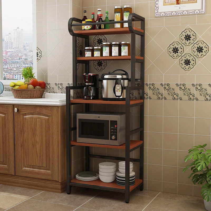 Kitchen racks floor-mounted multi-layer storage rack microwave oven dish cabinet storage rack home artifact