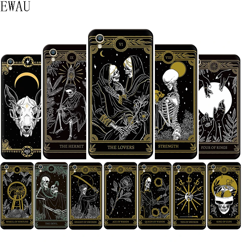 EWAU Death Tarot Silicone phone case for OPPO R17 R15 F11 F9 Pro A77 R9s F7 A73 A83 A59 A39 A5 | Мобильные телефоны и