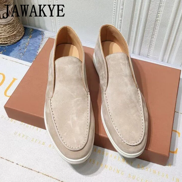 2022 Brand High Top Loafers Men Comfort Suede Slip-on Flat Casual Shoes Round Toe Designer Driving Shoes Men Flat Walk Shoes