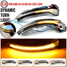 Para audi a3 8v s3 rs3 led dynamic turn signal luz piscando indicador espelho lateral de água 2013 2014 2015 2016 2017 2018