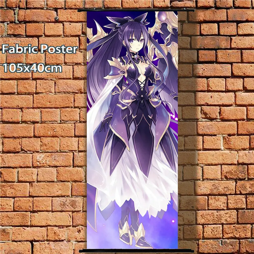 Тканевый плакат Настенные свитки с датой живого Yatogami Tohka Tobiichi оригами 105x40 см