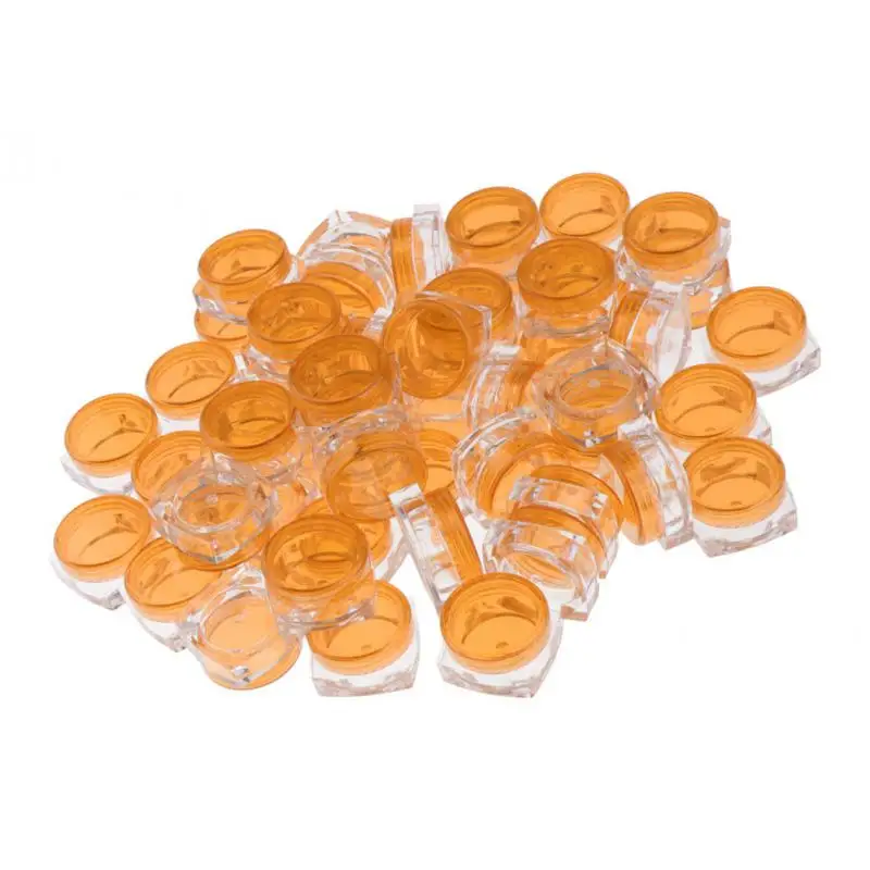 50 Pieces Square Pot Jars Plastic Cosmetic Containers Set with Lid for Liquid Creams Sample, 5 Gram, Travel Accessories