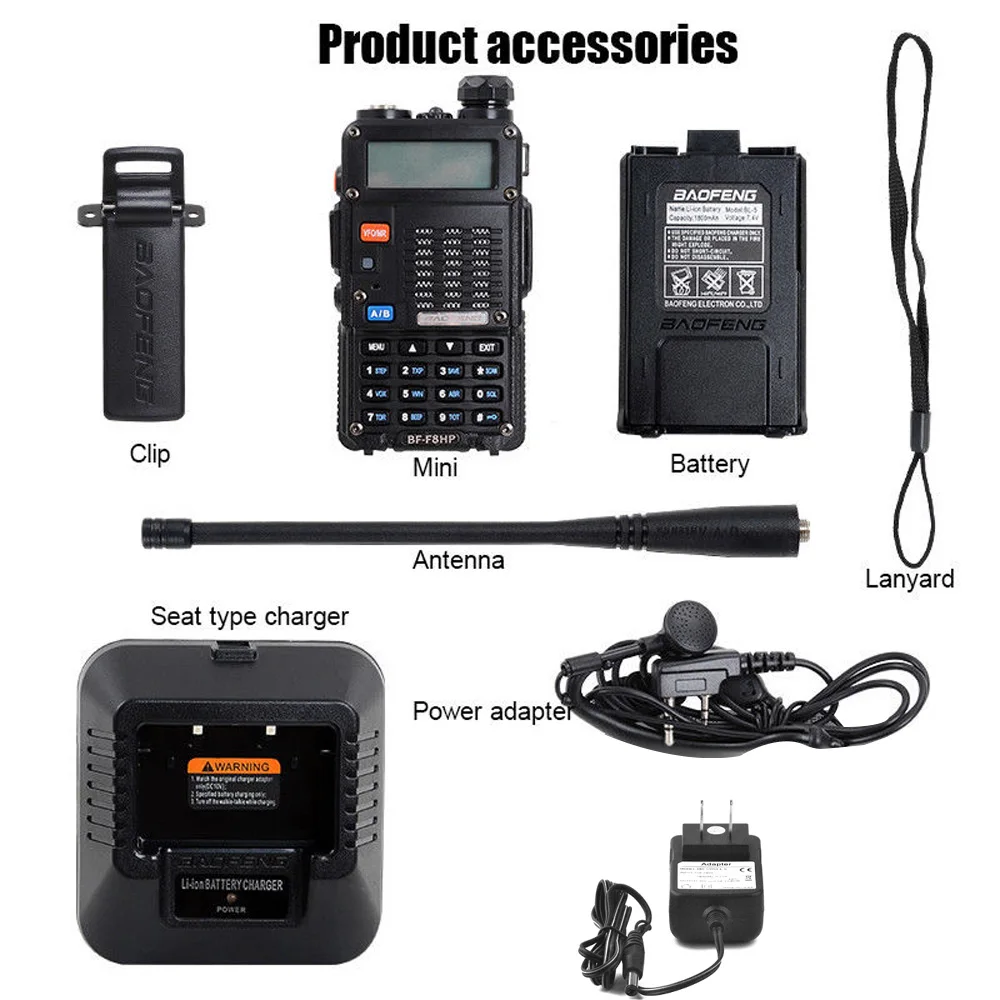 Профессиональный двухсторонний радиоприемник Walkie Talkie ж/аксессуары трансивер, монтируемый без инструментов частотный диапазон(МГц): 400-480 МГц 136-174 МГц