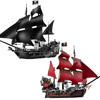 

New Black Pearl Set Pirates of the Caribbean Ship Queen Boat Building Blocks Bricks Christmas Toys Gift 4184 4195