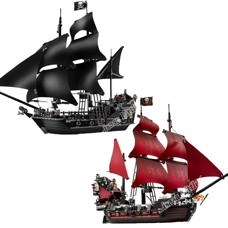 

New Black Pearl Set Pirates of the Caribbean Ship Queen Boat Building Blocks Bricks Legoinglys Christmas Toys Gift 4184 4195