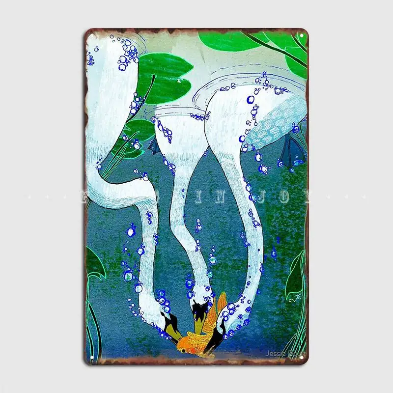 

Металлические плакаты с лебедем и озером, персонализированные Плакаты для кинотеатра, кухни, паба, фотоплакаты