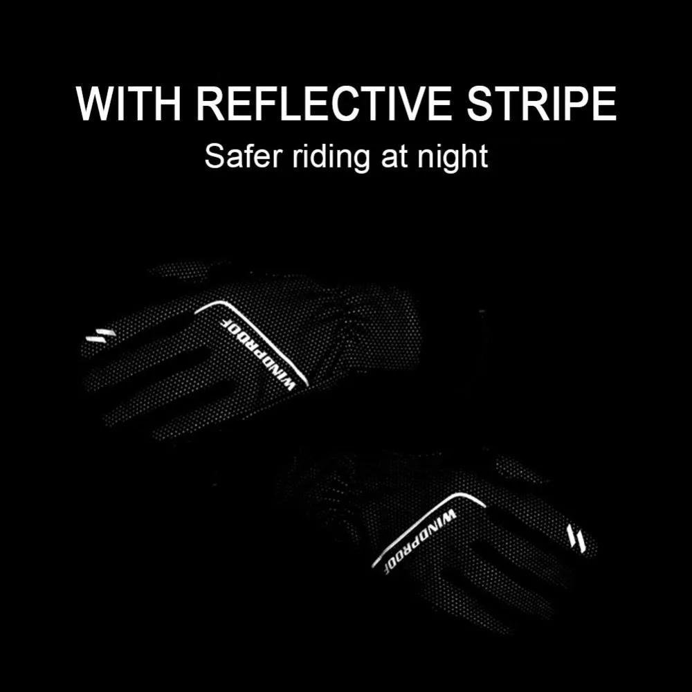 Windproof Cycling Gloves Mountain Bike Gloves Anti Slip Shock Absorbing Pad Breathable Touch Screen Riding Bicycle Gloves Winter
