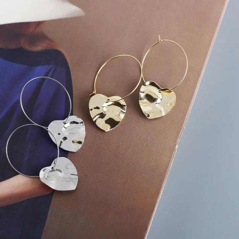 Серьги из серебра 925 пробы, модные, вогнутые, выпуклые, в форме сердца, Преувеличенные, крупные серьги для темпераментных женщин, девушек, серебряные серьги jewe