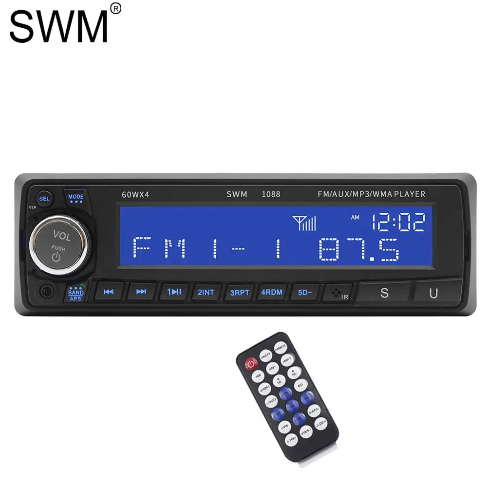 Swm Автомобильный mp3 плеер Авто радио со светодиодным дисплеем Bluetooth 4*60 Вт Aux аудио Mp3 Mp4 Mp5 навигация 12 в радио Coche стерео - Цвет: Car Radio