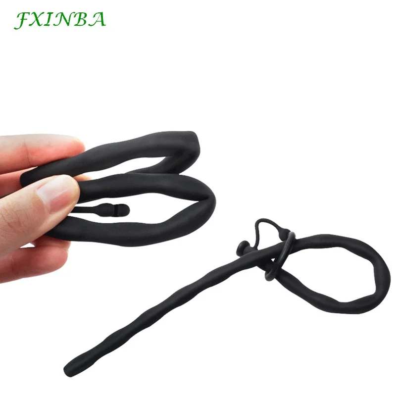 FXINBA Silicone Hollow Urethral Sound Dilator Male Penis Plug Urethra Catheter Stimulator Masturbator Adult Sex Toy For Men silicone urethral dilator,urethral dilator