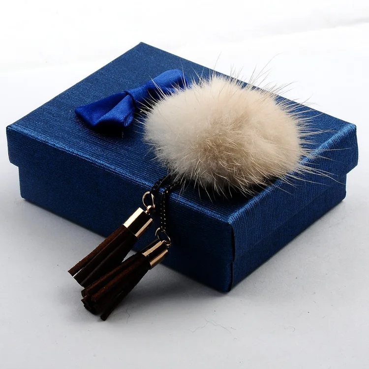 NEW cute real Mink hair fur ball Brooch Pins For Women with Tassel Korean Fur ball Piercing Lapel Brooches Collar Jewelry Gift