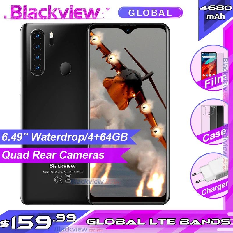 Смартфон Blackview A80 Pro 4+64 Гб 4680 мАч 13 Мп 2 SIM-карты | Мобильные телефоны и аксессуары
