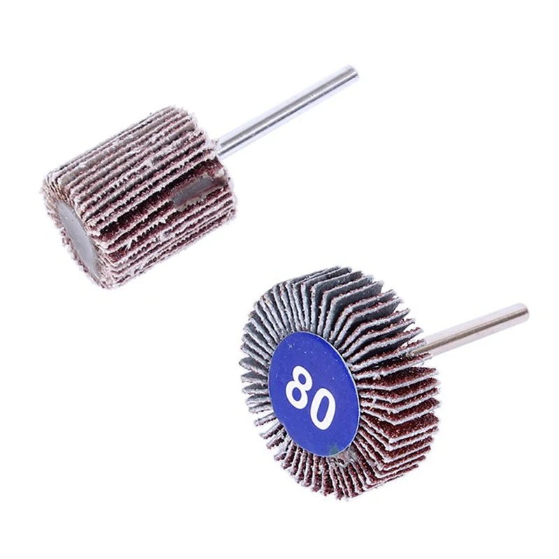 20 Sets Of Sanding Wheel 80 Grit Hundred Wheel Impeller Grinding Tool with Handle 6Mm Polishing and Polishing Tool Set
