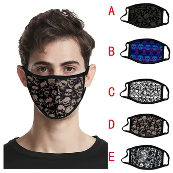 

21 Patterns 3D Skull Face Mask Black Print Halloween Christmas Adult Child Fashion And Washable Mask Mouth Cover Mascarillas
