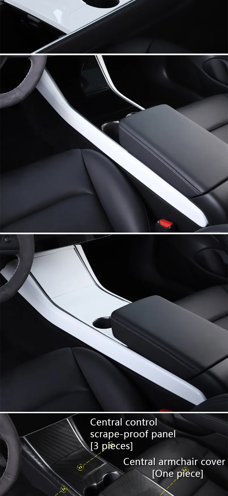 Подходит для Tesla model3 центральный контроль устойчивая к царапинам панель центральный контроль чашка с освещением аксессуары украшения