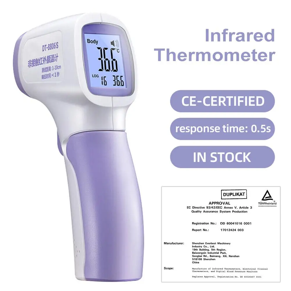 

Infrared Thermometer Forehead Digital Thermometer Non-Contact Thermometer for Body Temperature Measurement Indoors Outdoors