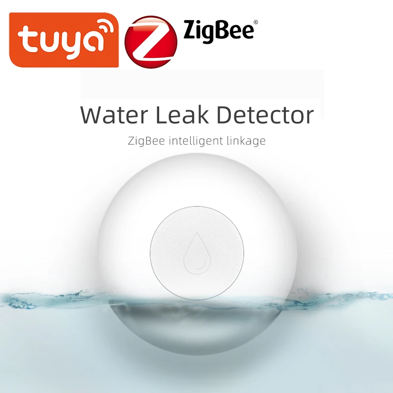 

ZigBee Flood Sensor Water Leak Detector Linkage Alarm With Tuya ZigBee Gateway Work Support Alexa Google home Smart Life APP