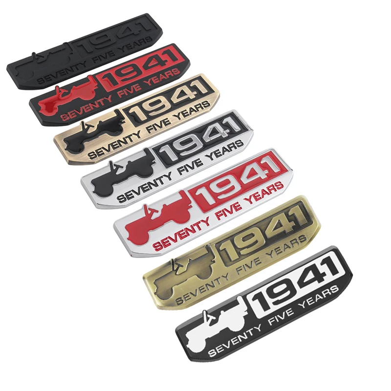 

1941 Emblem For Jeep Wrangler Compass Grand Cherokee Patriot Renegade Commander 75th Anniversary Car Side Fender Tail Sticker