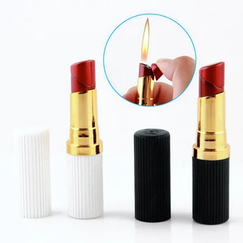 

Home Collection Lighter Lipstick Shape Lighter With Cover Gas Inflatable Smoking Accessories For Women 10pcs/lot