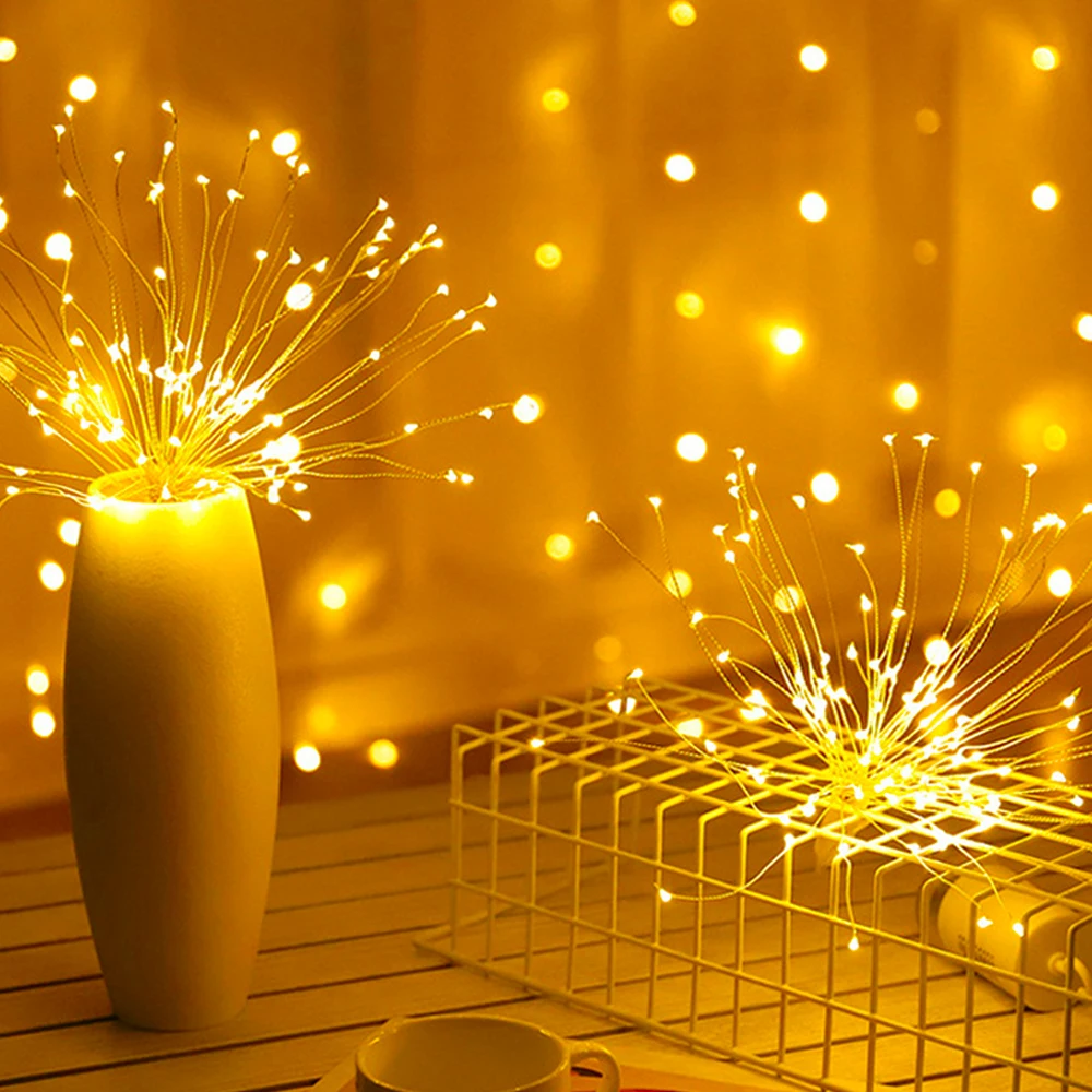 

Led Fireworks Light Festival Hanging Starburst String Lights Christmas Fireworks Lantern Decor For Courtyard Wedding EU Plug
