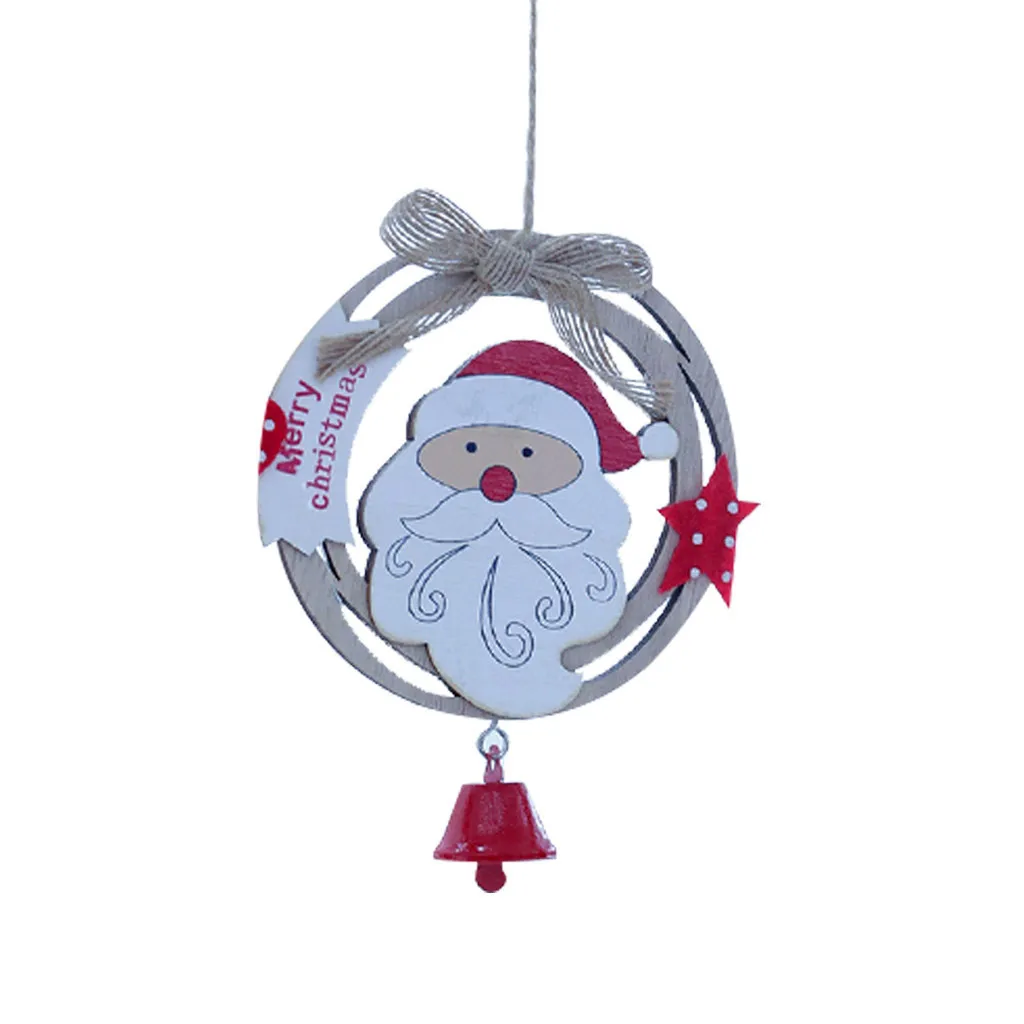 Бежевый Christmas Decorations Mini Christmas Tree Painted Wooden Gift Decoration Pendant Home Decor Hot Sale - Цвет: Бежевый