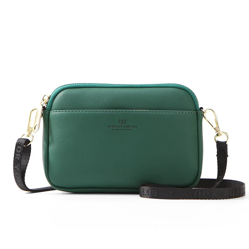 Женские кожаные сумки-мессенджеры, женская сумка, одноцветная женская сумка через плечо, кошелек для монет, нагрудная сумка, универсальная сумка, Bolsa Feminina - Цвет: green