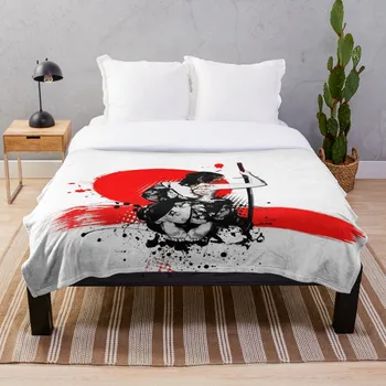 

Trash Polka Female Samurai Blanket Wool Flannel Plush Blanket Bedspread For office Sherpa Blanket Couch Quilt Cover Travel