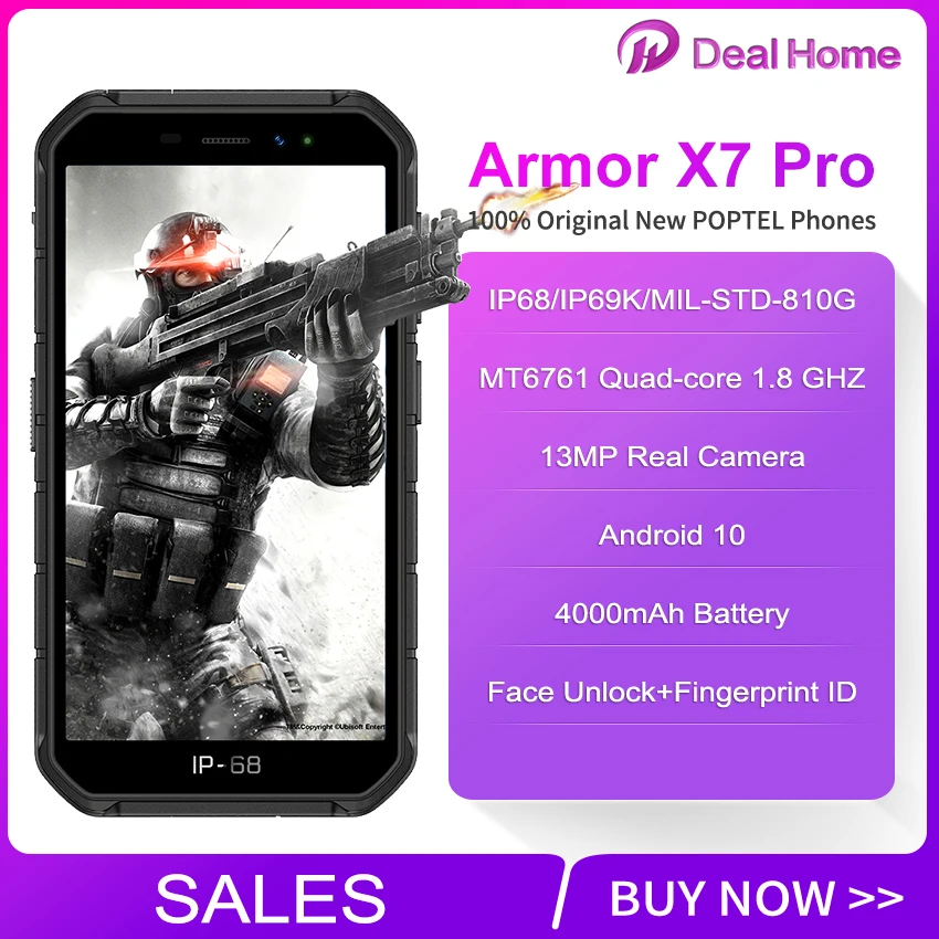 Ulefone Power X7 Pro ip68 прочный смартфон 4 Гб Оперативная память 32GB Встроенная Android 10 0 Octa Core